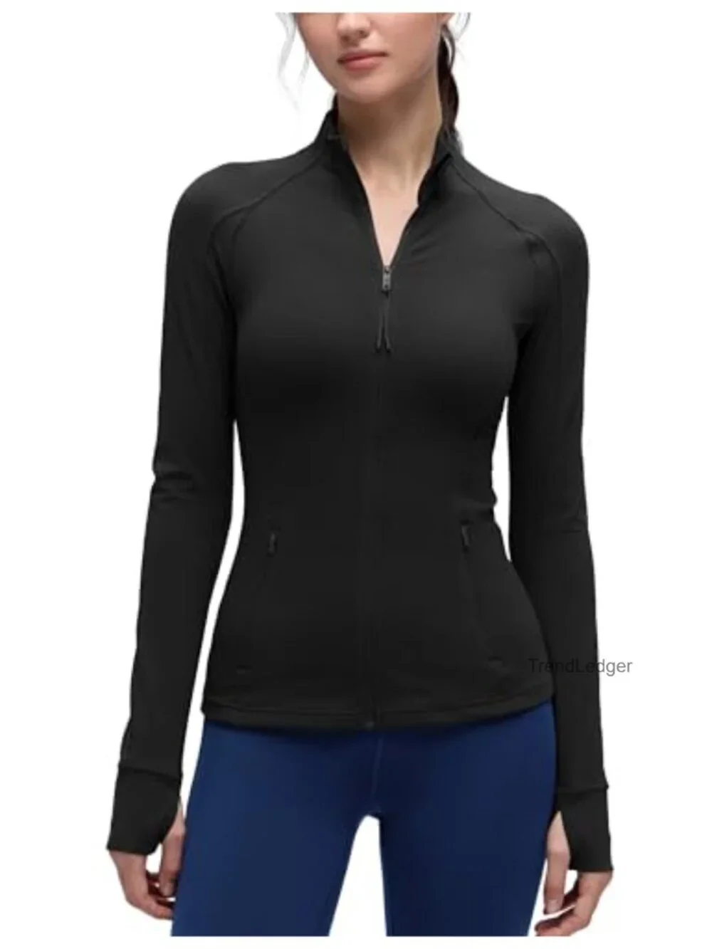 Butterluxe Hip Length Full Zip Track Jacket with Thumb Holes